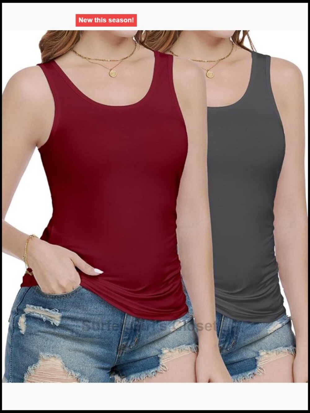 Women's Ultra-Soft Modal Tank Tops 2 Pack Sleeveless Scoop Neck Stretchy